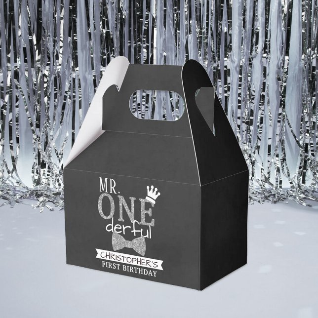 Mr. ONEderful 1st Birthday Party Favor Boxes (Creator Uploaded)