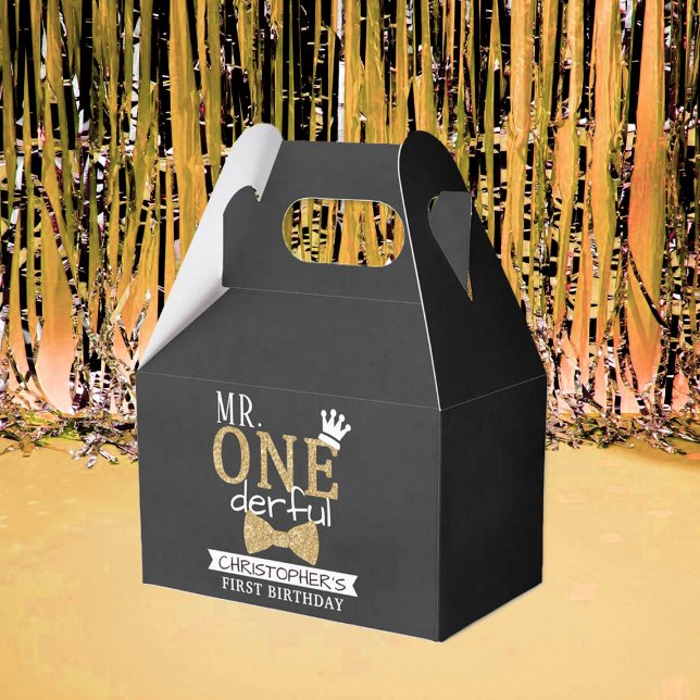 Mr. ONEderful 1st Birthday Party Favor Boxes (Creator Uploaded)