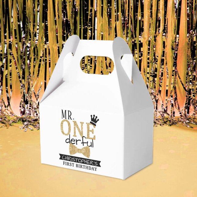 Mr. ONEderful 1st Birthday Party Favor Boxes (Creator Uploaded)