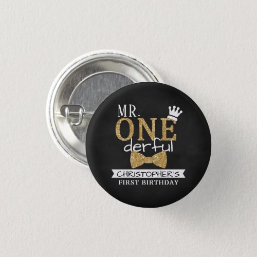 Mr ONEderful 1st Birthday Party Favor Button