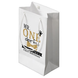 Mr. ONEderful 1st Birthday Party Favor Small Gift Bag