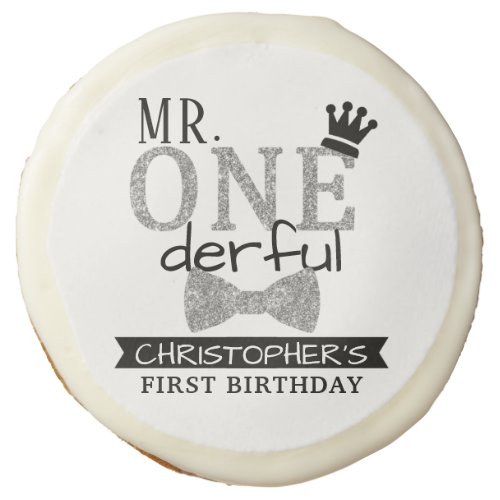 Mr ONEderful 1st Birthday Party Favor Sugar Cookie