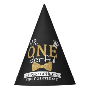 Mr. ONEderful 1st Birthday Party Party Hat