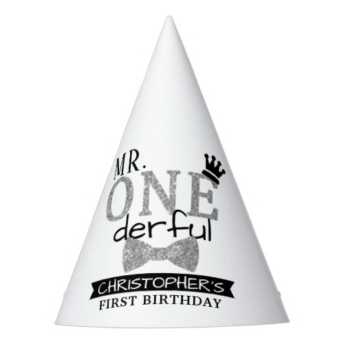 Mr ONEderful 1st Birthday Party Party Hat