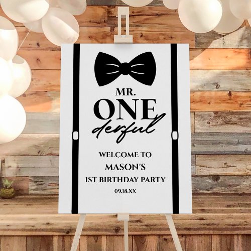 Mr ONEderful 1st Birthday Party Welcome Sign