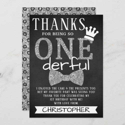 Mr ONEderful 1st Birthday Thank You Card