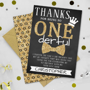 Mr. ONEderful 1st Birthday Thank You Card