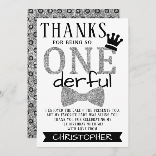 Mr ONEderful 1st Birthday Thank You Card