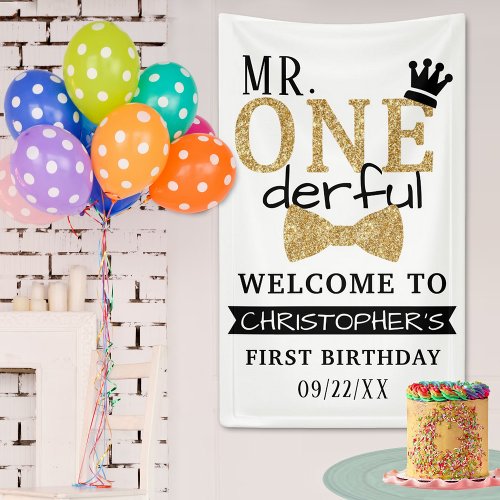 Mr ONEderful 1st Birthday Welcome Banner