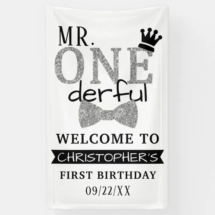 Onederful Birthday Personalized Banner Mr 