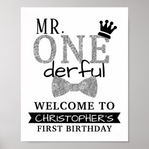 Mr. ONEderful 1st Birthday Welcome Sign