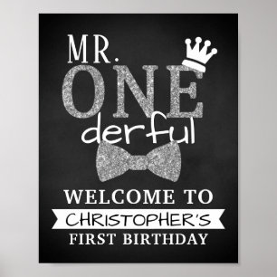 Mr. ONEderful 1st Birthday Welcome Sign
