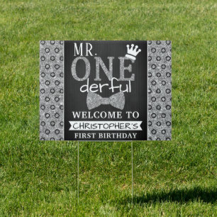 Mr. ONEderful 1st Birthday Welcome Sign