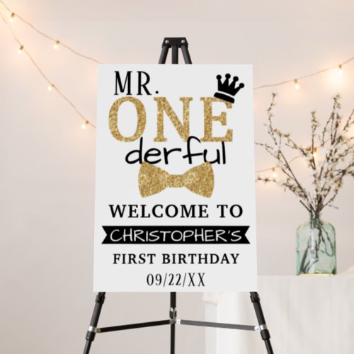 Mr ONEderful 1st Birthday Welcome Sign