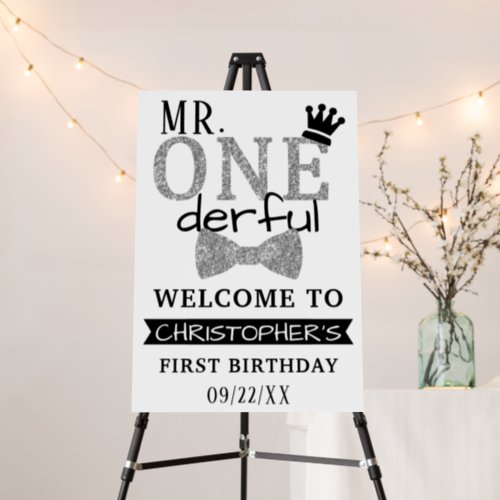 Mr ONEderful 1st Birthday Welcome Sign
