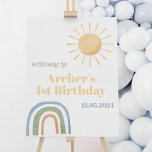 Mr Onederful 1st Birthday Welcome Sign Foam Board<br><div class="desc">Mr Onederful 1st Birthday. The perfect welcome sign for your little boys Mr Onederful Rainbow themed 1st Birthday Party. Matching items available.</div>