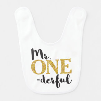 Mr. ONEderful Baby Bib - First Birthday Bib