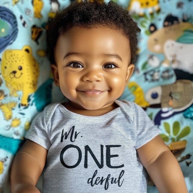 Mr. Onederful Baby Bodysuit (Funky baby bodysuit especially designed for your wonderful one year old at home.)