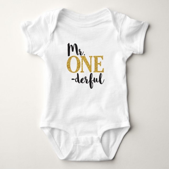 Mr. ONEderful Baby Jersey Bodysuit (Front)