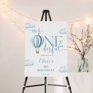 Mr Onederful Balloon Boy 1st Birthday Welcome Foam Board