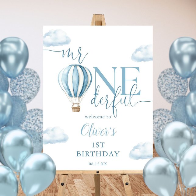 Mr Onederful Balloon Boy 1st Birthday Welcome  Foam Board (Mr Onederful Balloon Boy 1st Birthday Welcome Foam Board)