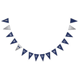 Mr Onederful Banner Navy &amp; Silver with 1
