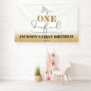 Mr. Onederful Birthday Banner