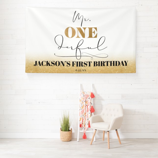 Mr. Onederful Birthday Banner (Insitu)