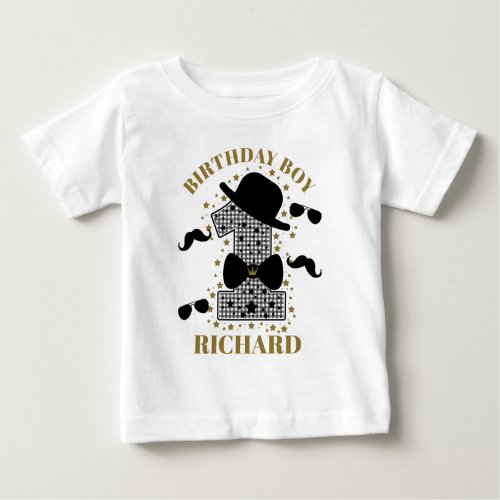 Mr Onederful Birthday Boy  One Derful  Baby T_Shirt