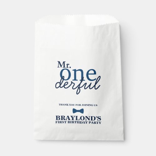 Mr Onederful Birthday Favor Bags