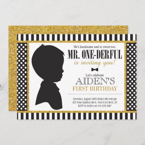 Mr ONEderful Birthday Invitation