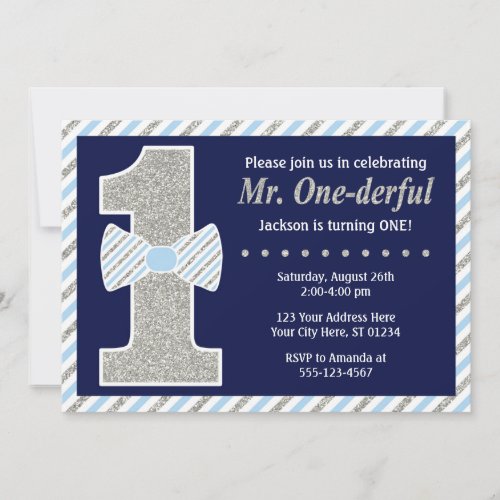 Mr ONEderful Birthday Invitation