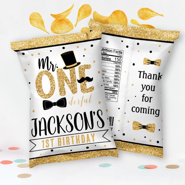 Mr Onederful Birthday Party Chip bag Favors B3 Flyer (Creator Uploaded)