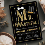 Mr Onederful Birthday Party Invitation at Zazzle