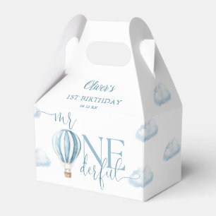 Mr Onederful Blue Balloon Boy 1st Birthday Favor Boxes