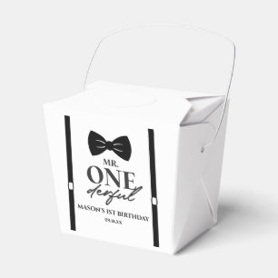 Mr. ONEderful Bowtie First 1st Birthday Party Favor Boxes