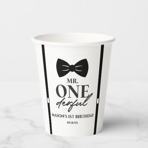 Mr ONEderful Bowtie First 1st Birthday Party Paper Cups