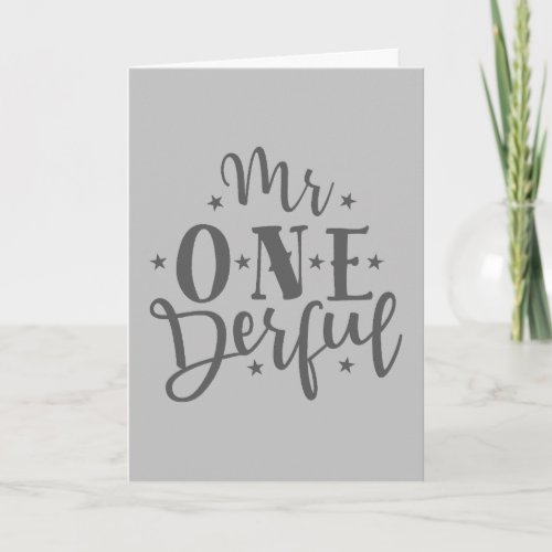 Mr Onederful Boy 1st Birthday Card