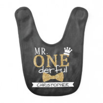 Mr. ONEderful boys 1st Birthday Baby Bib Mr. ONEderful boys 1st Birthday Baby Bib