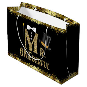Mr Onederful Boys First Birthday Large Gift Bag