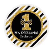 Mr. ONEderful Cupcake Toppers | Edible Frosting Rounds (Front)