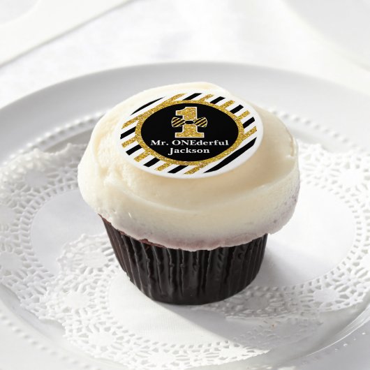 Mr. ONEderful Cupcake Toppers | Edible Frosting Rounds (Cupcake)