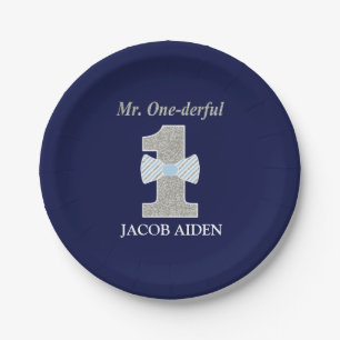 Mr. ONEderful Custom Paper Plates 7"