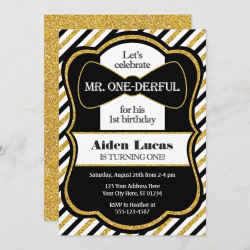 Mr ONEderful First Birthday Invitation