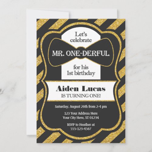 Mr ONEderful First Birthday Invitation