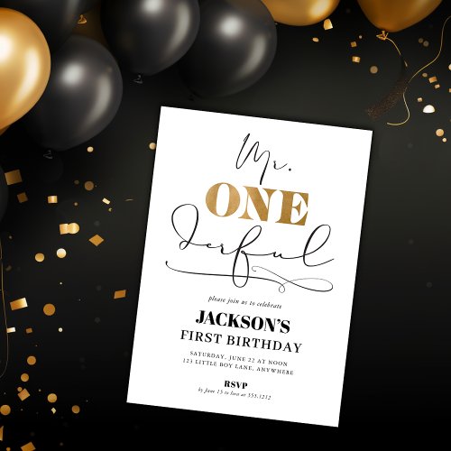Mr ONEderful First Birthday Invitation