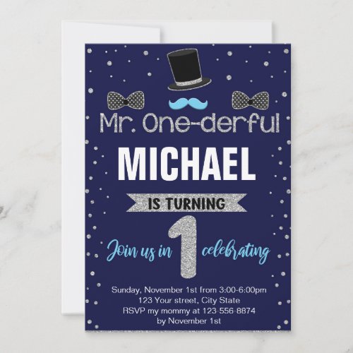 Mr Onederful First Birthday Party Invitation 20_11