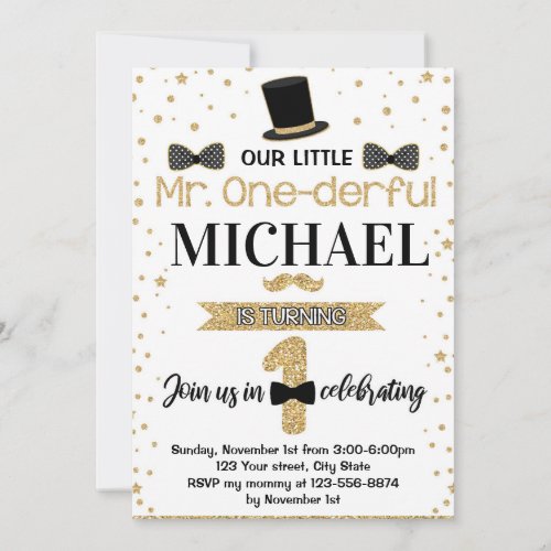 Mr Onederful First Birthday Party Invitation 20_12