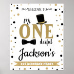 Mr Onederful First Birthday Party Welcome Sign at Zazzle