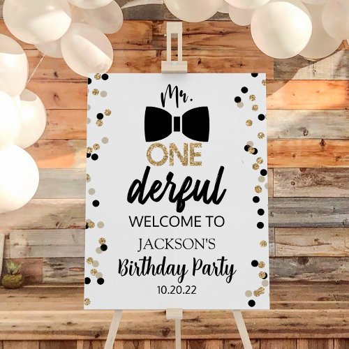 Mr ONEderful First Birthday Party Welcome Sign